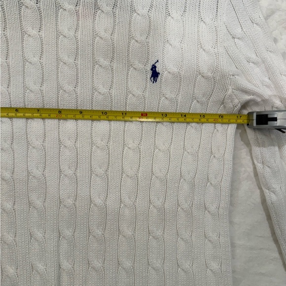 Polo Ralph Lauren Cable-Knit Cotton Crewneck Sweater in white - Picture 5 of 7